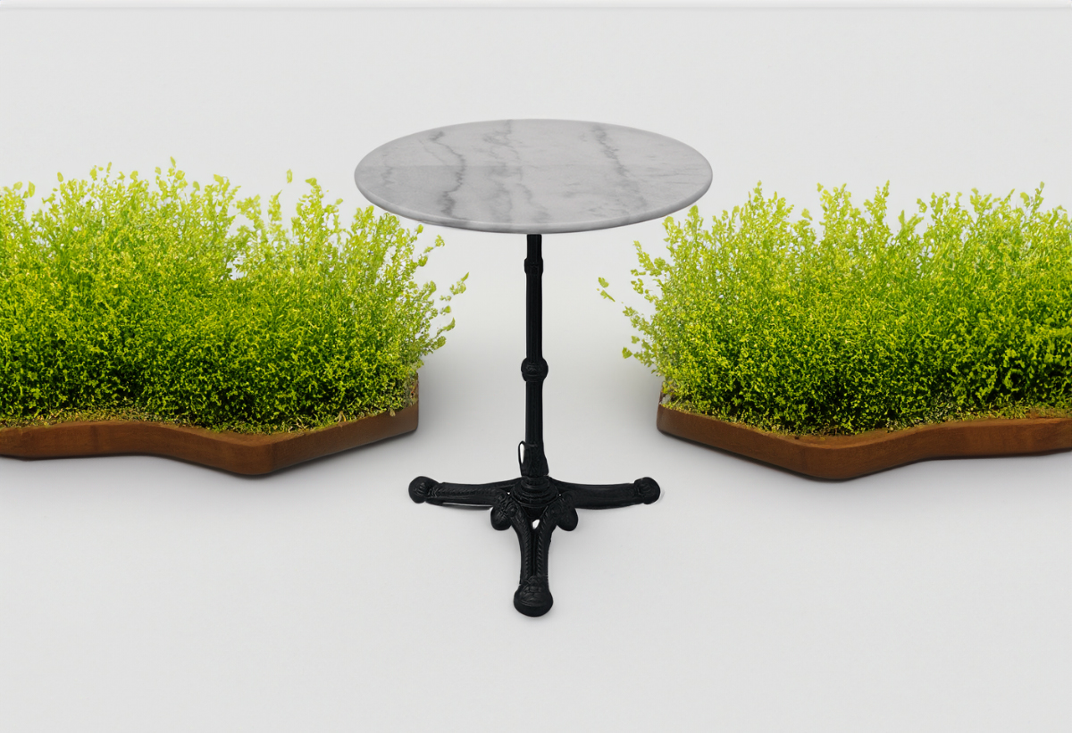 Το τραπέζι τοποθετημένο σε ένα κήπο